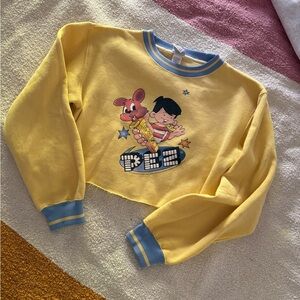 Vintage 1998 Blitzz International Cropped PEZ Candy Crewneck Sweatshirt